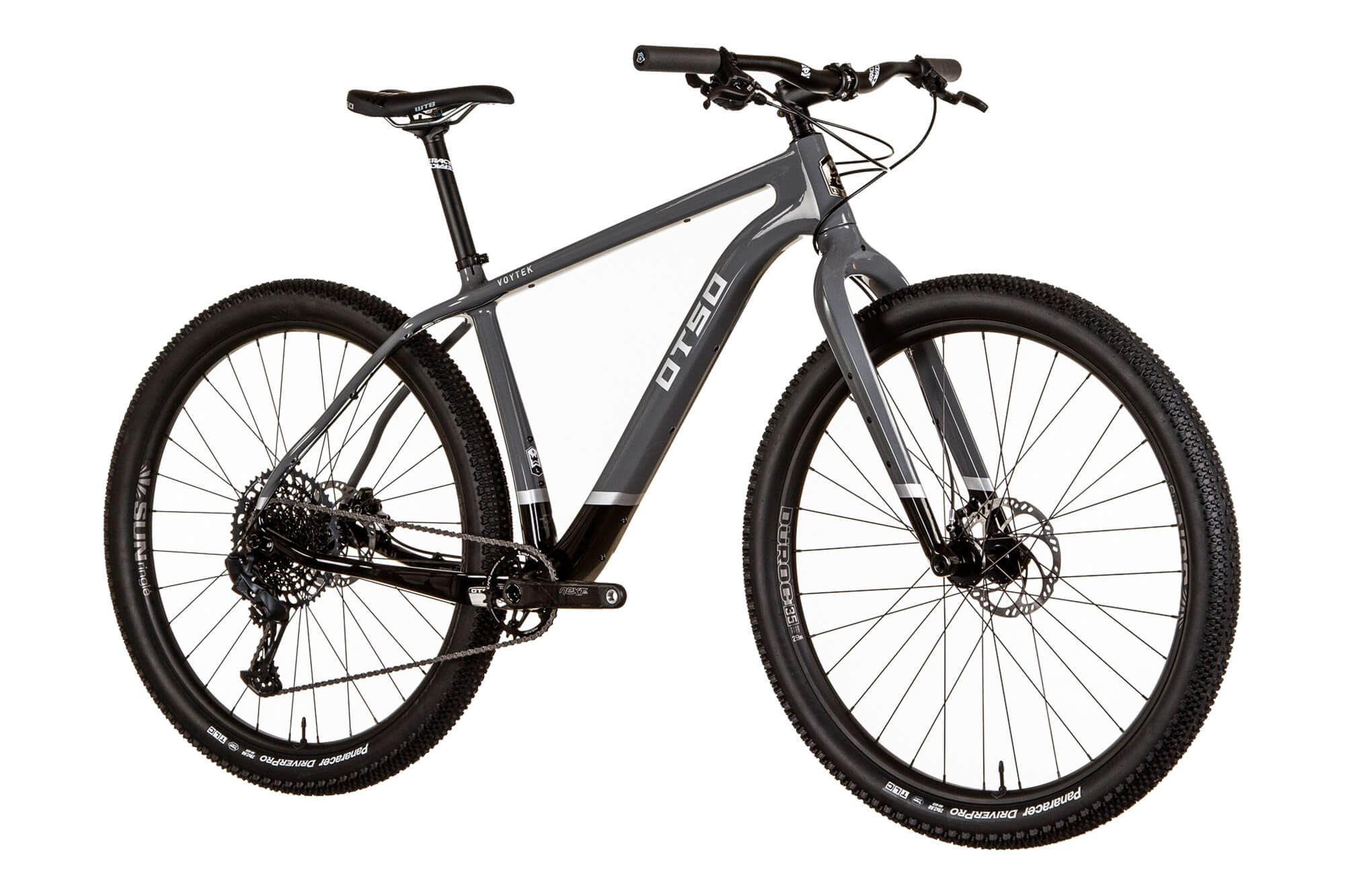 Fat Bike Voytek Otso Winter snow riding, gray black color 3Q view mtb tires