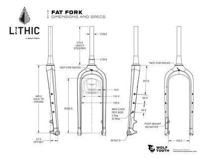 Lithic Carbon Fat Fork with Triple Mounts