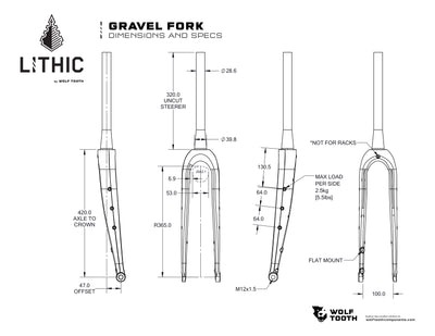 Lithic Hiili 420mm Fork with Triple Mounts