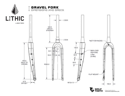 Lithic Hiili 420mm Fork with Triple Mounts