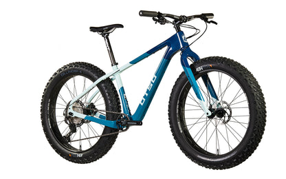 Fat Bike Voytek Otso Winter snow riding, Lake Ice Blue color 3Q view