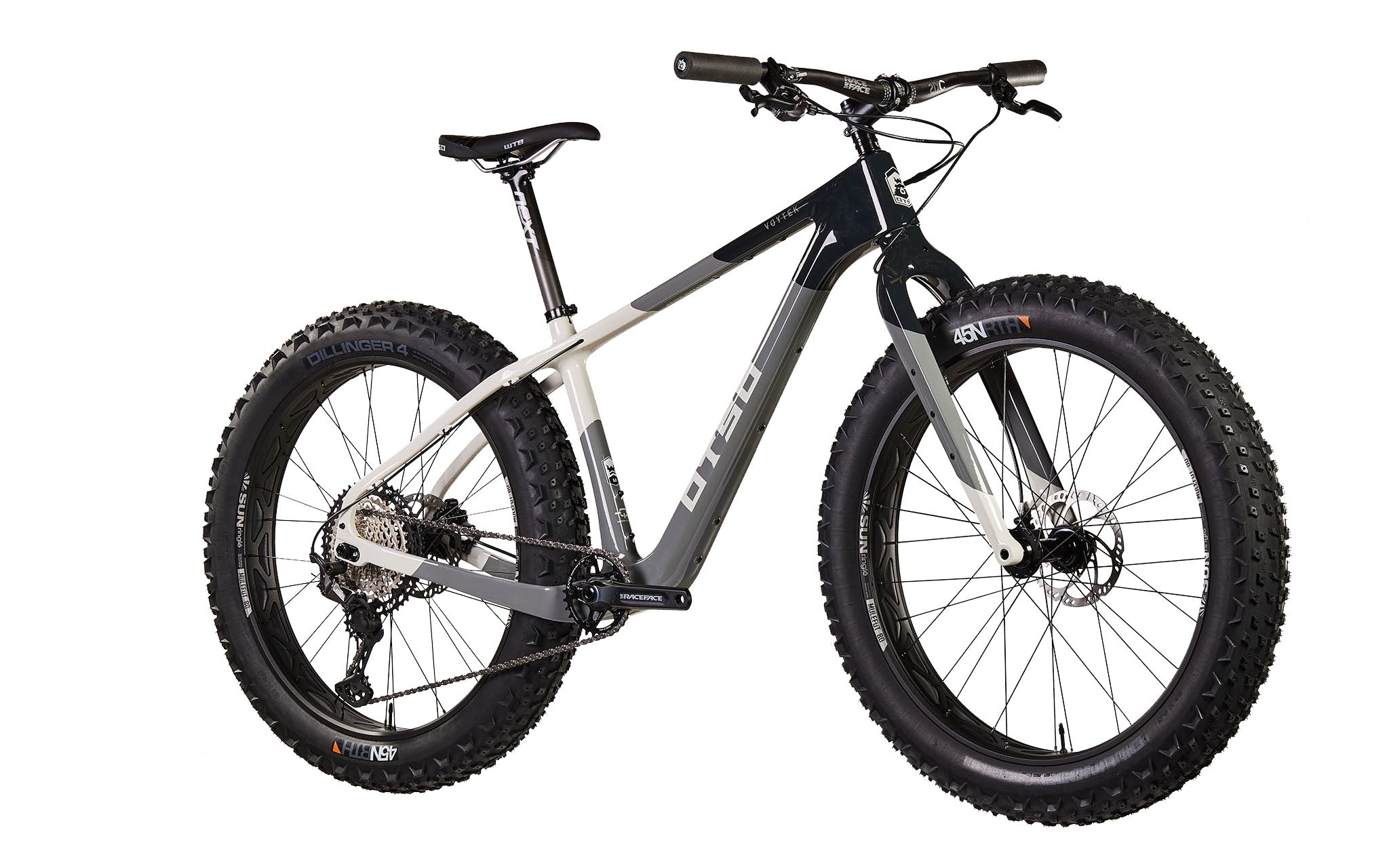 Fat Bike Voytek Otso Winter snow riding, Tonal Slate color 3Q view